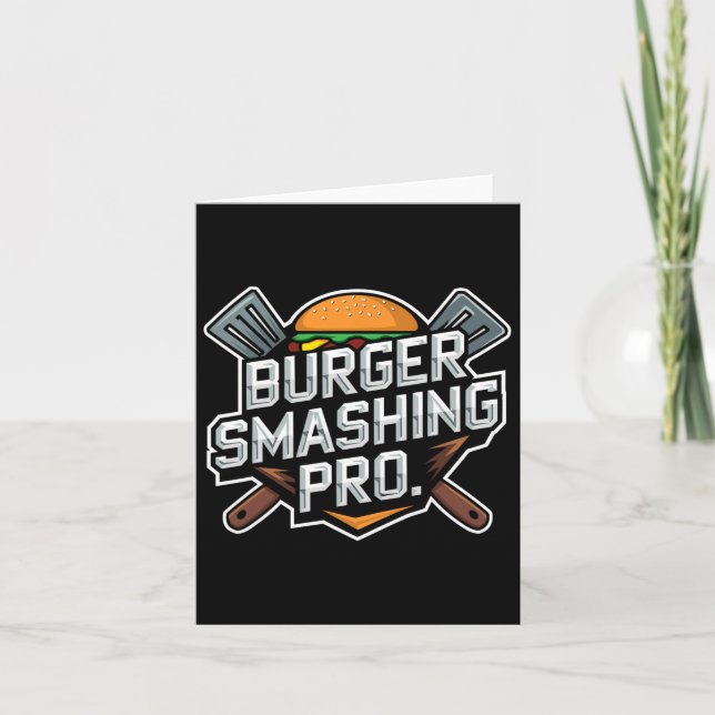 Smash Burger Lover Grilled Cheeseburger Flat Top C Card (Front)