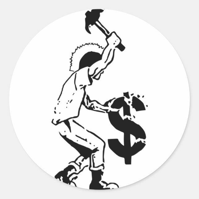 Smash Capitalism Classic Round Sticker (Front)