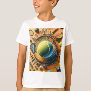 “Smash Hit: Tennis Ball and Racket Art” T-Shirt