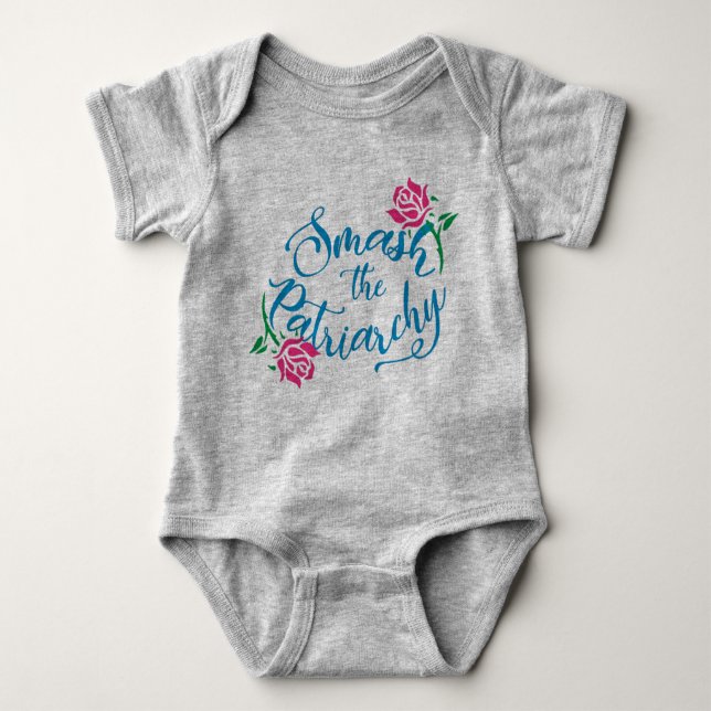 Smash the Patriarchy baby bodysuit (Front)
