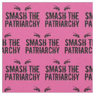Smash the Patriarchy Pink Feminist Quote Grunge Fabric
