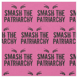 Smash the Patriarchy Pink Feminist Quote Grunge Fabric