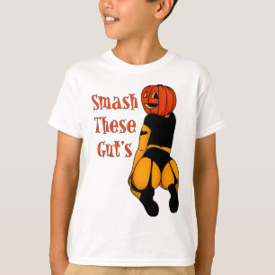 Smash These Gut's Funny Pumpkin Halloween Joke T-Shirt
