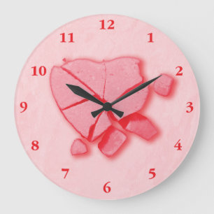 Smashed Candy Heart Large Clock