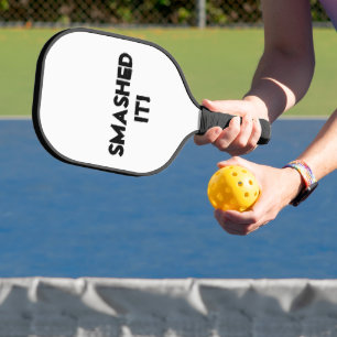 Smashed It! Motivational Phrase with Black Text Pickleball Paddle