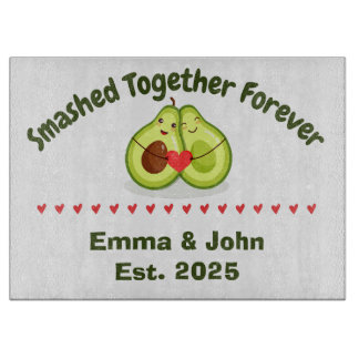 Smashed Together Forever Glass Cutting Board