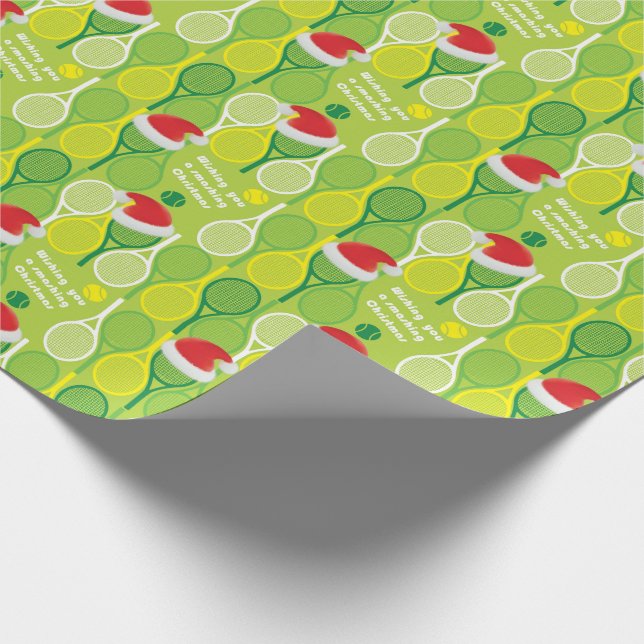 🎄Smashing Christmas🎾tennis pattern Wrapping Pape Wrapping Paper (Corner)
