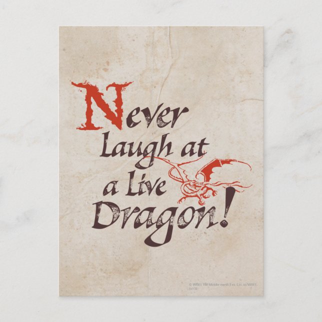SMAUG™ - Never Laugh At A Live Dragon Postcard (Front)