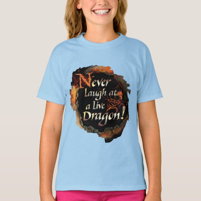 SMAUG™ - Never Laugh Logo Graphic T-Shirt (Front)