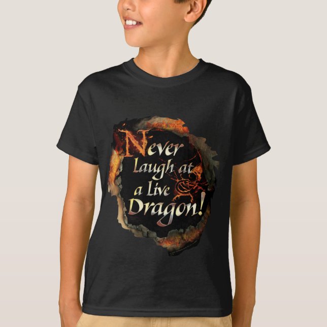 SMAUG™ - Never Laugh Logo Graphic T-Shirt (Front)