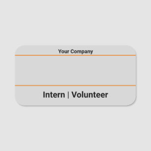 SMB Intern Volunteer Temporary Role Grey Dry Erase Name Tag