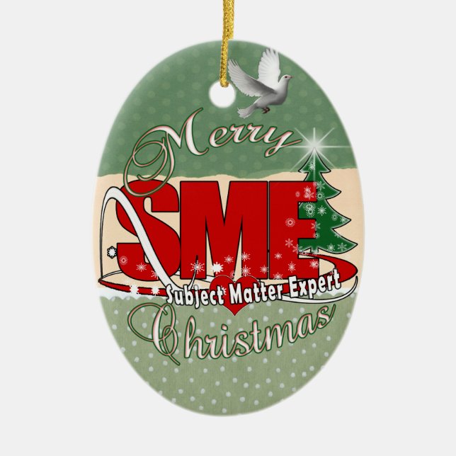 SME CHRISTMAS Subject Matter Expert Ceramic Tree Decoration (Front)