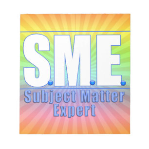 SME  LOGO SUBJECT MATTER EXPERT WHITE/BLUE NOTEPAD