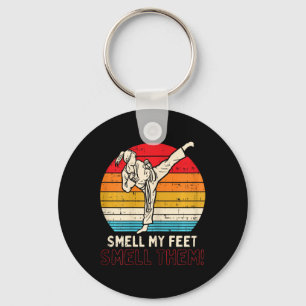 Smell Feet Girl Ponytail Kick Karate Taekwondo Kun Key Ring