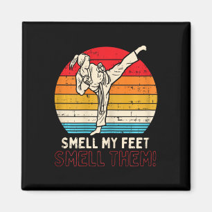 Smell Feet Girl Ponytail Kick Karate Taekwondo Kun Magnet