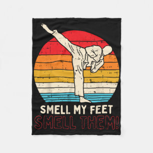 Smell Feet Kick Retro Karate Taekwondo Martial Art Fleece Blanket