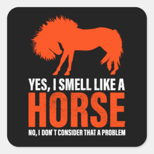 Smell Like A Horse in Tangerine  Square Sticker