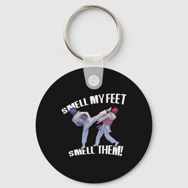 Smell My Feet Funny Karate  Key Ring (Front)