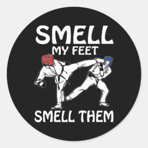 Smell My Feet Funny Karate Sparring Classic Round Sticker