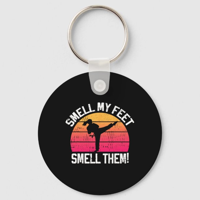 Smell My Feet Smell Them Karate Girl Martial Arts  Key Ring (Front)