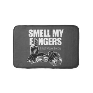 Smell My Fingers (hockey) Bath Mat