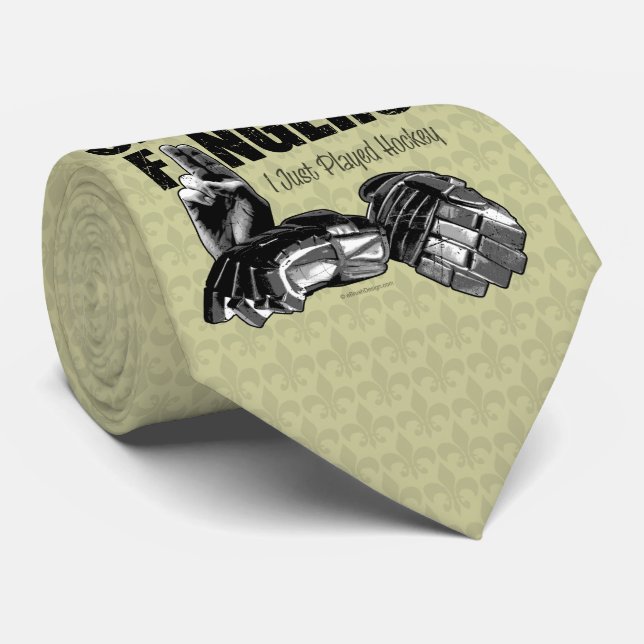 Smell My Fingers (hockey) Neck Tie (Rolled)