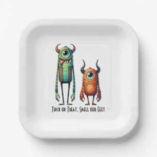 Smell Our Feet Monster Buddies Paper Plate