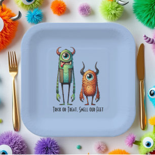 Smell Our Feet Monster Buddies Paper Plate