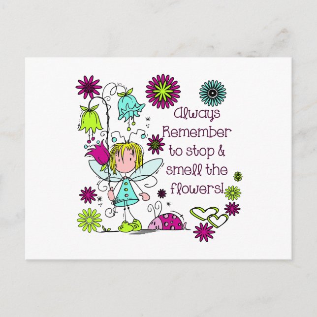 Smell the Flowers Postcard (Front)