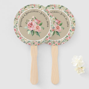 Smell the Roses Custom Wedding Hand Fan