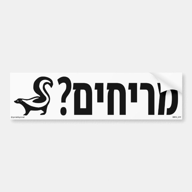 Smelling? Hebrew Bumper Sticker (Front)