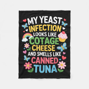 Smells Like Canned Tuna Inappropriate Humor Saying Fleece Blanket