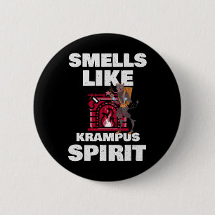 Smells Like Krampus Spirit Christmas Horror Demon 6 Cm Round Badge