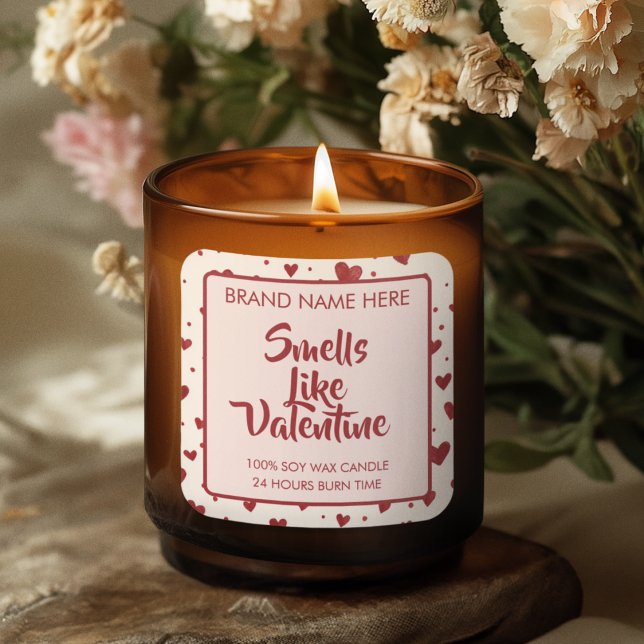 Smells Like Valentine Custom Pink Candle Labels  (Creator Uploaded)