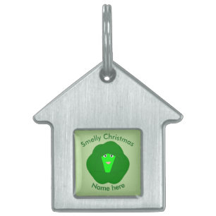 Smelly Christmas Brussels Sprout Custom Pet Tag