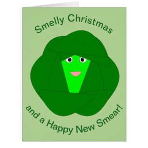 Smelly Christmas Brussels Sprout Funny Card