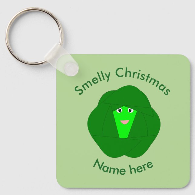Smelly Christmas Brussels Sprout Funny Custom Key Ring (Front)