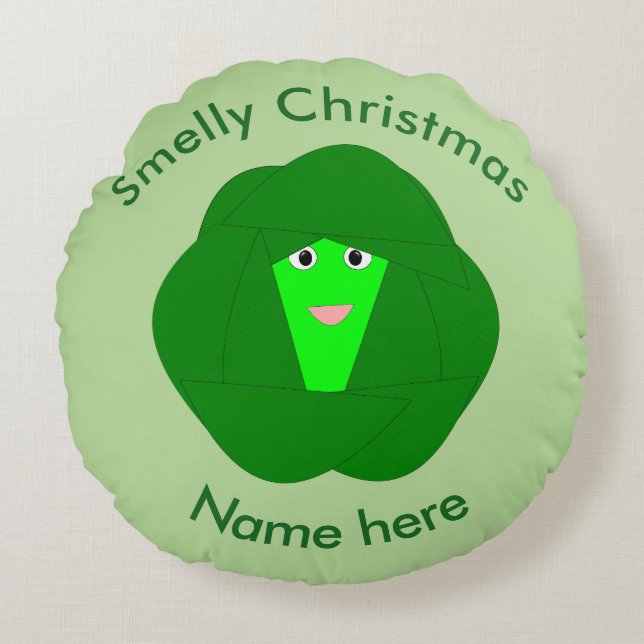 Smelly Christmas Brussels Sprout Pillow (Front)
