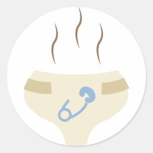 Smelly Diaper Classic Round Sticker