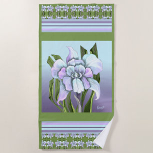 Smeraldo Flower Beach Towel