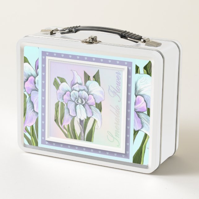 Smeraldo Flower Metal Lunch Box (Front)