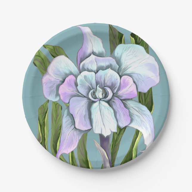 Smeraldo flower paper plates (Front)