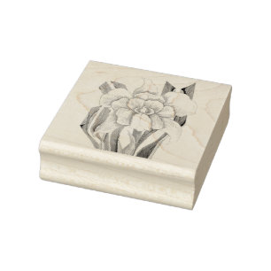 Smeraldo flower rubber stamp