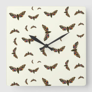 Smerinthus ocellata - Eyed Hawk-Moth - Colour Imag Square Wall Clock