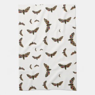 Smerinthus ocellata - Eyed Hawk-Moth - Colour Imag Tea Towel