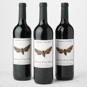 Smerinthus ocellata - Eyed Hawk-Moth - Colour Imag Wine Label