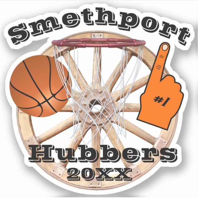 Smethport Hubbers Wheel #1 Fan Basketball and Net (Front)