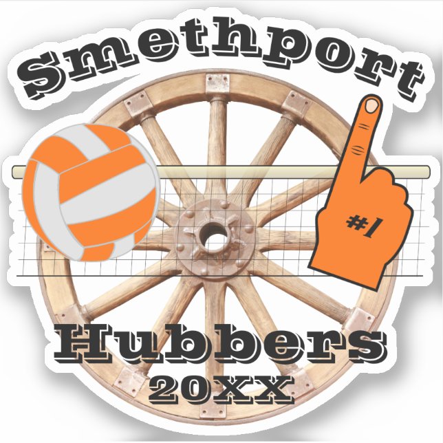 Smethport Hubbers Wheel #1 Fan Volleyball and Net (Front)
