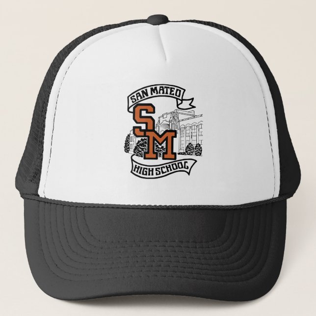 SMHS Black n White Trucker Hat (Front)