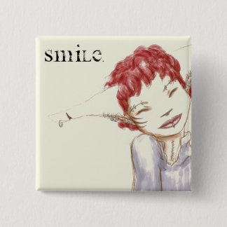 Smile 15 Cm Square Badge